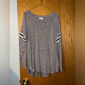 Maurices 24/7 Super Soft Pink/Purple and Black Long Sleeved Top